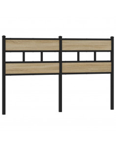 Testiera di Ricambio Rovere Sonoma 160 cm in Ferro e Legno Multistrato 2