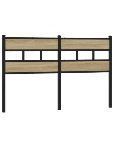 Testiera di Ricambio Rovere Sonoma 160 cm in Ferro e Legno Multistrato