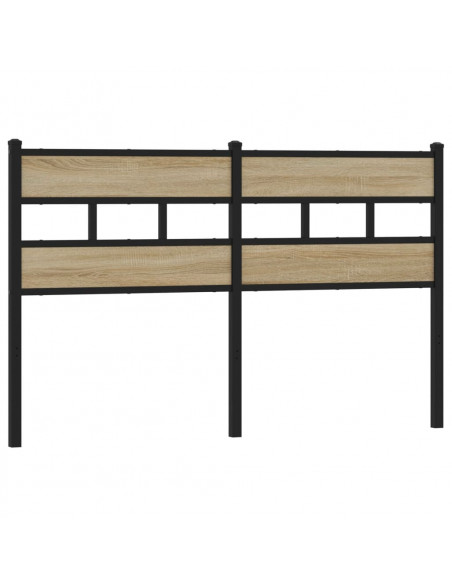 Testiera di Ricambio Rovere Sonoma 160 cm in Ferro e Legno Multistrato
