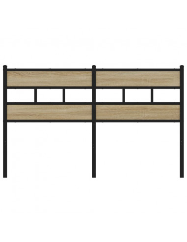 Testiera di Ricambio Rovere Sonoma 160 cm in Ferro e Legno Multistrato
