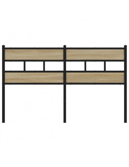 Testiera di Ricambio Rovere Sonoma 160 cm in Ferro e Legno Multistrato