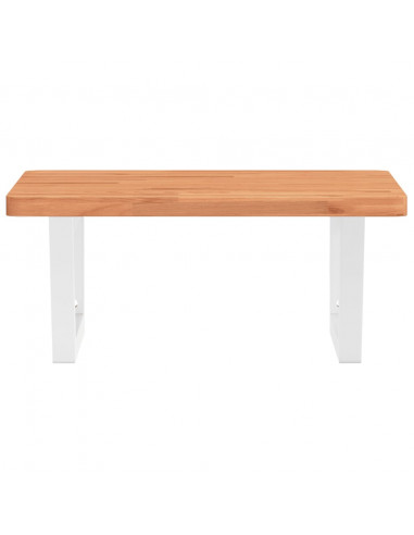 Ripiano a Parete per Lavabo in Acciaio e Massello di Faggio