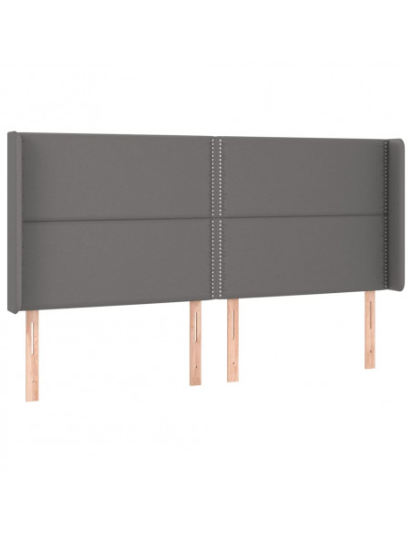 Testiera ad Orecchio Grigio 203x16x118/128 cm in Similpelle