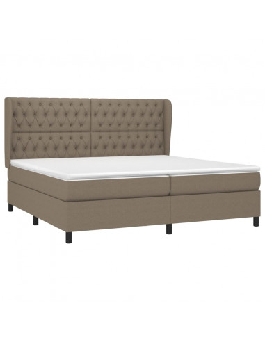 Giroletto a Molle con Materasso Tortora 200x200 cm in Tessuto