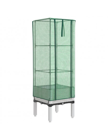 Letto Rialzato con Copertura Serra Effetto Rattan 40x40x140 cm