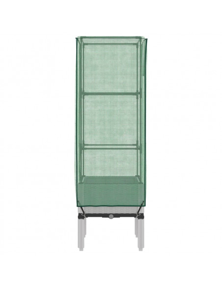 Letto Rialzato con Copertura Serra Effetto Rattan 40x40x140 cm