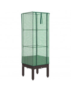 Letto Rialzato con Copertura Serra Effetto Rattan 40x40x140 cm 2