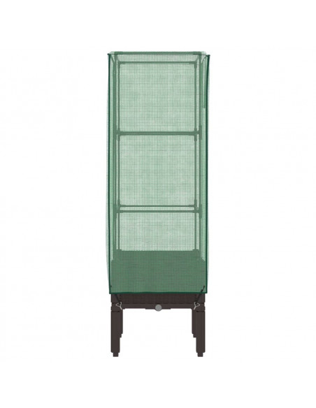 Letto Rialzato con Copertura Serra Effetto Rattan 40x40x140 cm