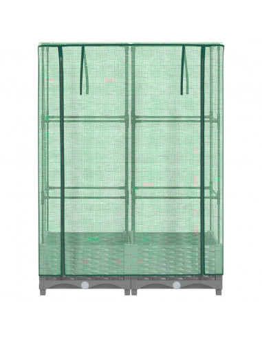 Letto Rialzato con Copertura Serra Effetto Rattan 80x40x123 cm