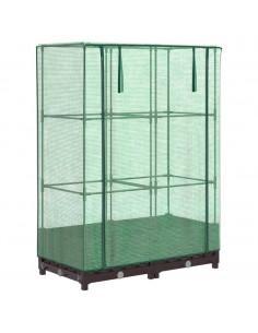 Letto Rialzato con Copertura Serra Effetto Rattan 80x40x123 cm 2