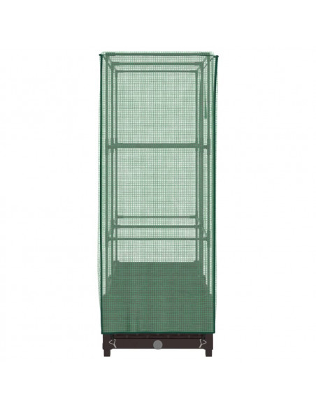 Letto Rialzato con Copertura Serra Effetto Rattan 80x40x123 cm