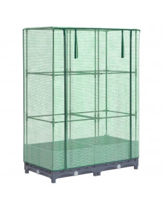 Letto Rialzato con Copertura Serra Effetto Rattan 80x40x123 cm 2