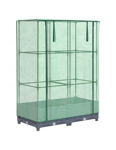 Letto Rialzato con Copertura Serra Effetto Rattan 80x40x123 cm