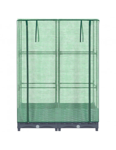 Letto Rialzato con Copertura Serra Effetto Rattan 80x40x123 cm