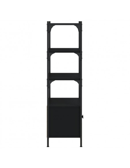Libreria a 3 Ripiani Nera 70x30x109,5 cm in Legno Multistrato