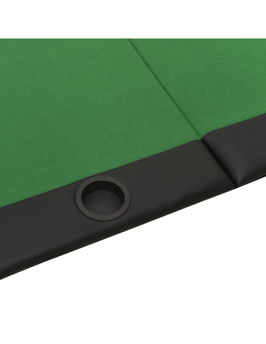 Tavolo da Poker Pieghevole 10 Giocatori Verde 206x106x75 cm
