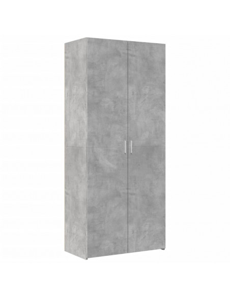 Credenza Grigio Cemento 80x42,5x185 cm in Legno Multistrato