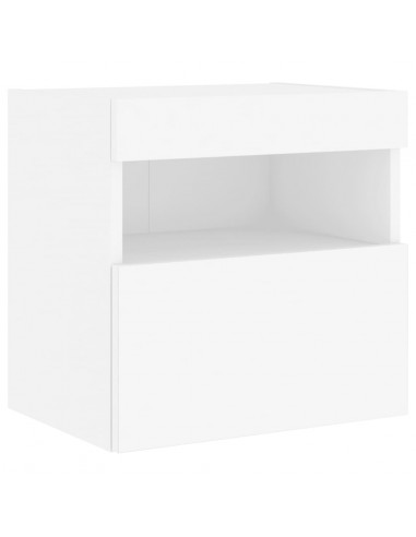 Set Mobili TV a Muro 7 pz con Luci LED Bianco