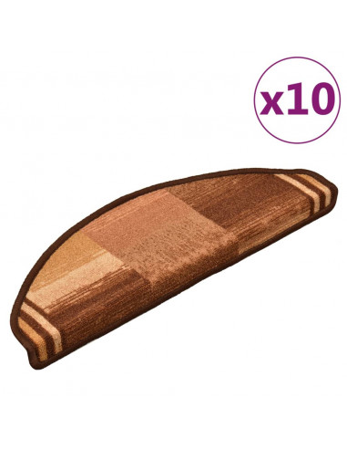 Tappetini per Scale Autoadesivi 10pz 65x21x4 cm Marroni