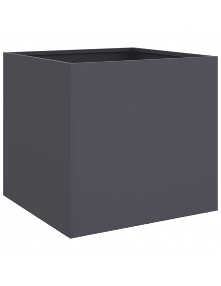 Fioriere 2 pz Antracite 42x40x39 cm Acciaio Laminato a Freddo