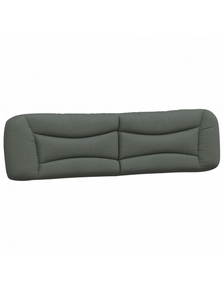 Letto con Materasso Grigio Scuro 200x200 cm in Tessuto