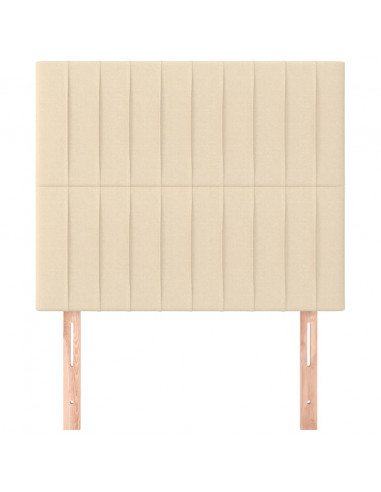 Testiera 2 pz Crema 90x5x78/88 cm in Tessuto