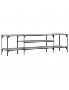 Mobile TV Grigio Sonoma 161x35x45 cm Legno Multistrato e Ferro 2