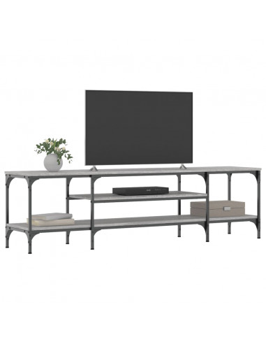 Mobile TV Grigio Sonoma 161x35x45 cm Legno Multistrato e Ferro