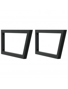 Reggimensole per Lavabo 2 pz Nere Trapezio in Acciaio 2