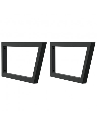 Reggimensole per Lavabo 2 pz Nere Trapezio in Acciaio