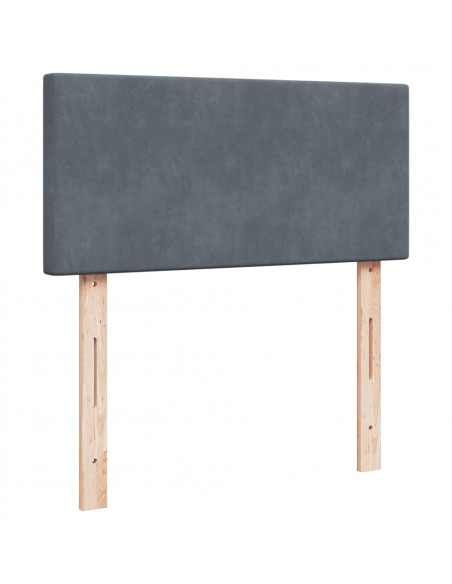 Giroletto a Molle con Materasso Grigio Scuro 90x190 cm Velluto