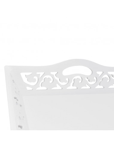 Tavolino Laterale con Vassoio Bianco