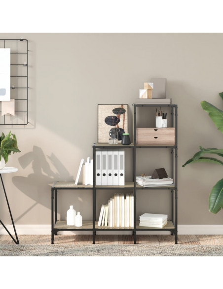 Libreria Rovere Sonoma 92x30x102 cm Legno Multistrato e Metallo