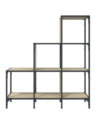 Libreria Rovere Sonoma 92x30x102 cm Legno Multistrato e Metallo