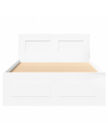 Giroletto con Testiera Bianco 90x200 cm in Legno Multistrato