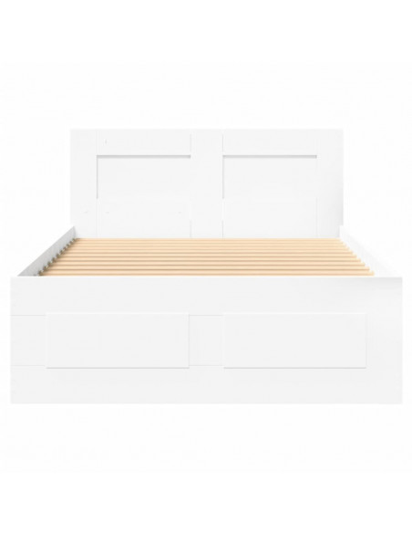 Giroletto con Testiera Bianco 90x200 cm in Legno Multistrato