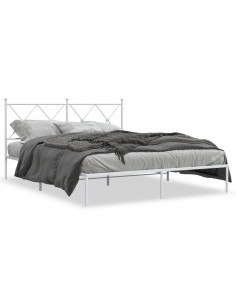 Giroletto con Testiera Metallo Bianco 150x200 cm 2