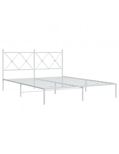 Giroletto con Testiera Metallo Bianco 150x200 cm