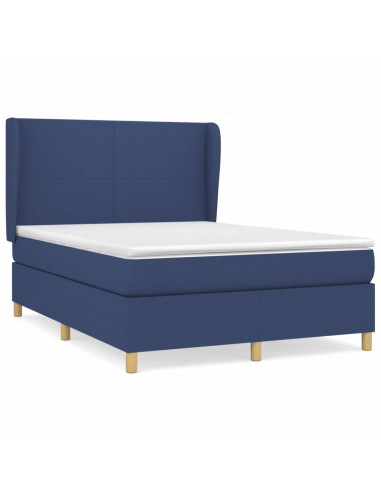 Giroletto a Molle con Materasso Blu 140x190 cm in Tessuto