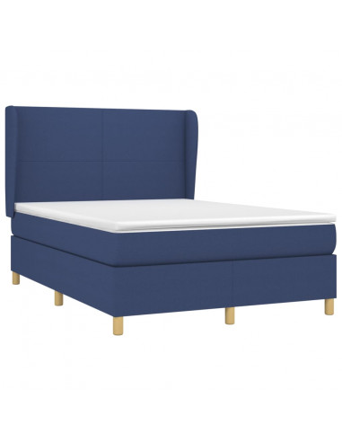 Giroletto a Molle con Materasso Blu 140x190 cm in Tessuto