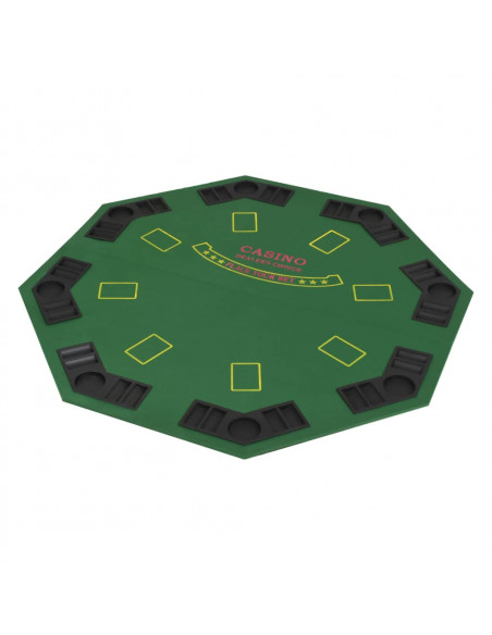 Tavolo da Poker Pieghevole in 4 8 Giocatori Ottagonale Verde