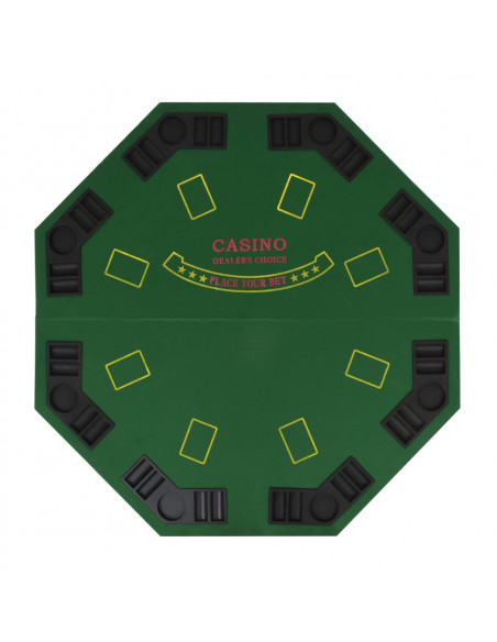 Tavolo da Poker Pieghevole in 4 8 Giocatori Ottagonale Verde