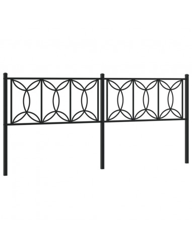 Testiera in Metallo Nero 193 cm