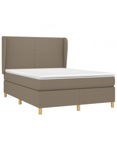 Giroletto a Molle con Materasso Tortora 140x190 cm in Tessuto