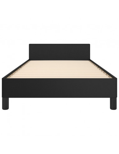 Giroletto con Testiera Nero 80x200 cm in Similpelle