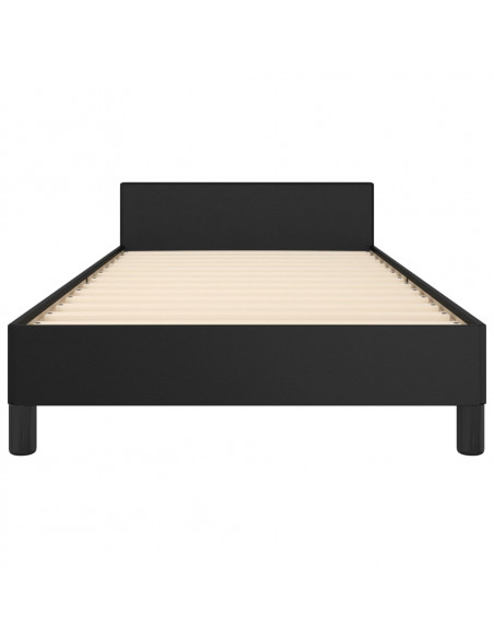 Giroletto con Testiera Nero 80x200 cm in Similpelle