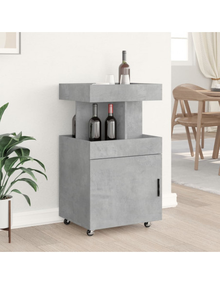 Carrello Bar Grigio Cemento 50x41x89 cm in Legno Multistrato