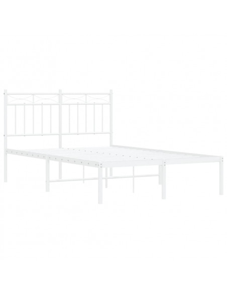 Giroletto con Testiera in Metallo Bianco 120x200 cm
