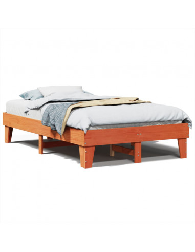 Letto senza Materasso Marrone Cera 120x200 cm in Legno di Pino