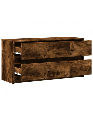 Mobile Porta TV con LED Rovere Fumo 100x34x50 cm in Truciolato